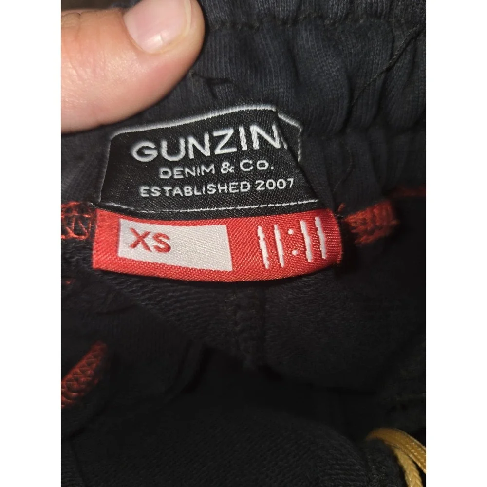 Gunzinii Denim & Co. Black Graphic Sweatpants - Lightning Bolt Y2K Streetwear XS